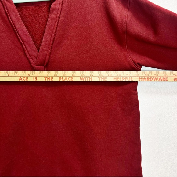 Frank and Eileen Patrick Popover Henley Triple Fleece Size M Cranberry Red - Picture 5 of 10